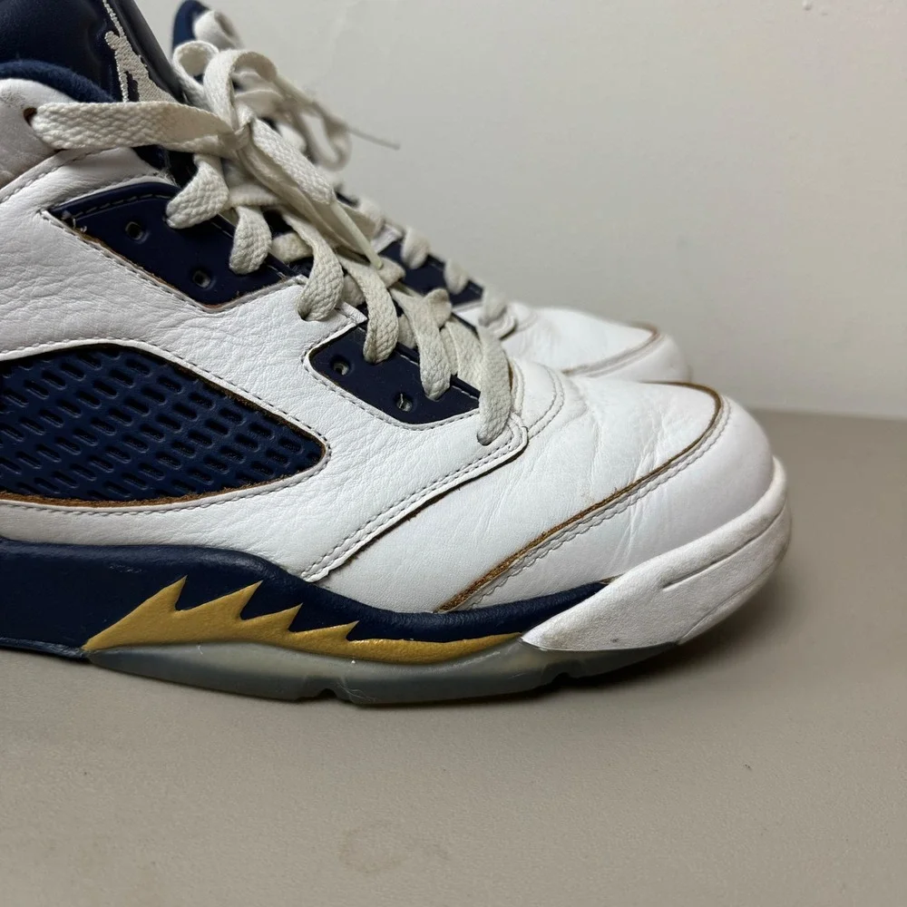 Nike Air Jordan 5 Retro Low Men 8.5 Dunk From‎ Above Shoe Sneaker White Blue